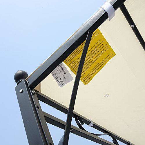 Outsunny® Pergola Gartenpavillon Pavillon Überdachung Zelt Metall Creme 297x297cm - 8