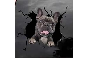 LSGGTIM Adesivi 3D per cani, 4 pezzi Bulldog francesi adesivi per auto, frigorifero, adesivi personalizzati per auto, bulldog e cane, adesivi divertenti, per auto, moto, 30 cm x 30 cm