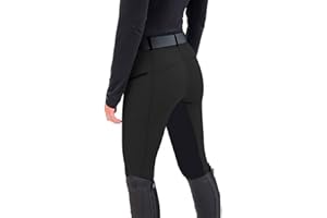 IQYU Pantalones de equitación completos con leggings elásticos para mujer, ribete completo, de silicona, ligeros, con ribete completo, pantalones de equitación, pantalones deportivos para deportes de