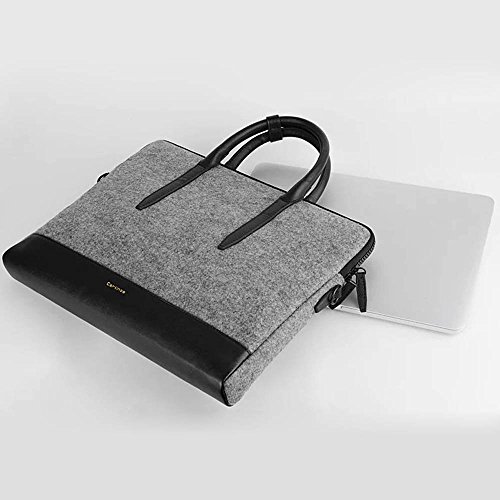 Laptop Aktentaschen  XGUO 15 Zoll Laptop Tasche Filz Und Leder H  lle F  r Surface Book MacBook Pro 15 Mit Touch Bar Dell XPS 15 Acer Chromebook 15 As