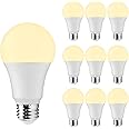 HUA QIANG WANG 9W LED Light Bulb Warm White,Pack of 10,Non-Dimmable,E27 Base,3000K,800Lm,Yellow Light