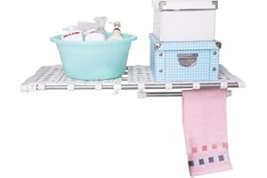 BAOYOUNI Ampliable Armario Rack de Almacenamiento de estantería Ajustable Separador Organizador Divider Holder Ropa Percha Barra para Armario de Cocina Armario baño estantería Compartimento, 55-90cm