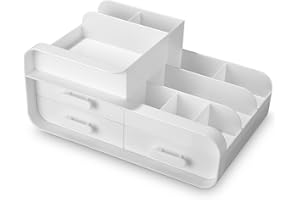 SINLAW Organizador de Maquillaje, Organizador cosmeticos con Tres cajones,Makeup Organizer,Facile da conservare e organizzare,Almacenaje Maquillaje Baño,Caja Maquillaje para el tocador o el baño