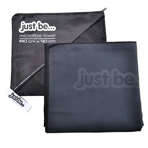 just be...® Toalla compacta de microfibras Negra Extra Grande 180 x 90cm