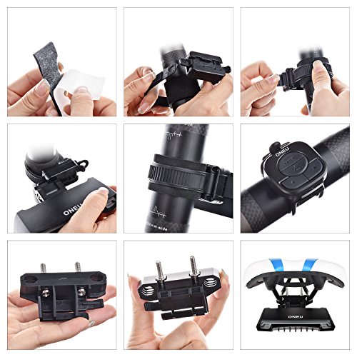 ONEU Fahrrad Rücklicht, Intelligent LED Fahrradbeleuchtung Wasserdicht Lion Wiederaufladbare Sport Rear Bicycle Fahrradlicht mit Funk-Fernbedienung Blinklicht Indikatoren - 4