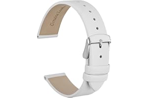 WOCCI Cinturini per Orologi Eleganti, Vera Pelle, Fibbia in Acciaio Inossidabile, 8mm 10mm 12mm 13mm 14mm 16mm 18mm 20mm 22mm