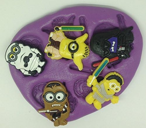 Minions Star wars silicone mould / mold. characters.topper.cupcake.r2d2.c3po.