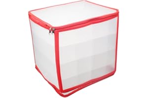 OnIUeZky Bolsa de Almacenamiento de Adornos navideños Caja de Almacenamiento de Adornos de Navidad PVC Bolas de Navidad Organizador de contenedores con Cierre de Cremallera 64 Divisores
