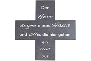 Fritz Cox® Steinkreuz-Haussegen in Kreuzform 'er Herr segne Dieses Haus und alle, die Hier gehen EIN und aus'
