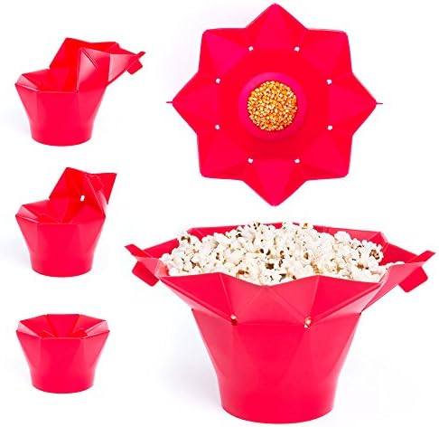 Silicone Microwave Popcorn Maker | Popcorn in Microwave | Silicone Cube for Popcorn popcorn maker | for Microwave | Popcorn Microwave Red Silicon