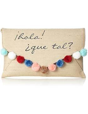 SCHUTZ Damen S5-00150121 Clutch, Mehrfarbig (Natural/Black), 2.5 x 18 x 29 cm