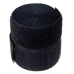 Imported 1 Inch x 1 Yard Sew-On Hook and Loop Tape - Black