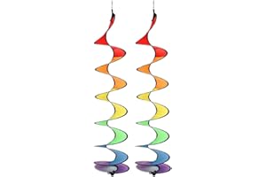 ARTOCT Mulino a a spirale arcobaleno, a spirale da appendere, con girante a a spirale, per giardino, casa, campeggio, tenda da campeggio