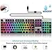 Produktbild Gaming Tastatur, Mechanische Skiller Pro Plus Hintergrundbeleuchtung RGB LED Gaming-Tastatur, Beleuchtete 7 Farben Helligkeit USB wasserdicht Mechanical Keyboard für Pro Gamer, Schwarz