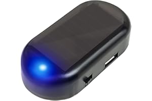 ALWIDA Finta luce di sicurezza per auto, 2 luci a LED a energia solare, simulazione di allarme antifurto, luce LED lampeggiante di sicurezza, di allarme per auto con porta USB, luce blu e