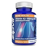 Vitamin K2 MK7 Menaquinone 100mcg | 90 Vegan Tablets | Vitamin K MK-7 Supplement Supports Bone Health