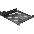 DIGITUS shelf - 1U - 10-inch (254 mm) - For network cabinet - 200 mm deep - Perforated steel sheet - Black