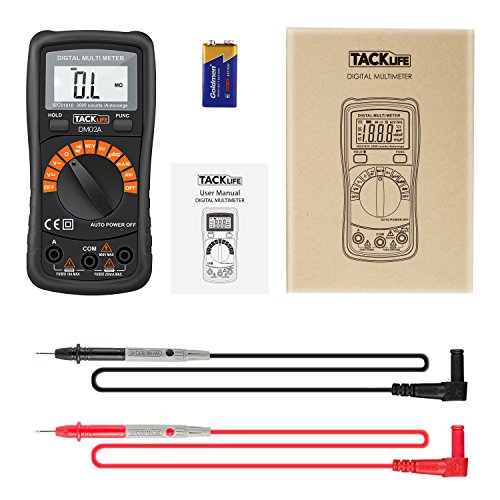 Tacklife DM02A Klassisches Digital Multimeter Auto Range Multi Tester mit Non Contact Voltage zum Messen von Gleich(DC) – und Wechsel(AC)-Spannung, Strom, Dioden sowie Widerstand mit Hintergrundbeleuchtung ( Rot/ Schwarz ) - 8