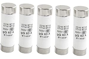 DESCONOCIDO New Lon0167 5 Piezas RO16 500V 63A Vínculos de fusibles cilíndricos de 14 x 51 mm(5 Stück RO16 500 ν 63A 14 x 51mm Zylindrische Sicherungseinsätze