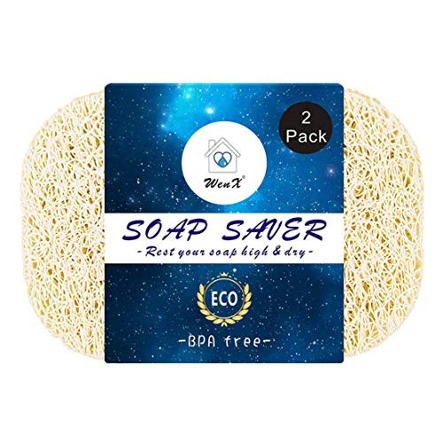 Home&love Jabonera/Jabonera Plataforma de Jabón| Eco-Amigable, Estantes de Ducha/Baño/Cocina/Accesorios de mostradores (Paquete de 2) (Beige)