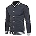 Produktbild Winterpullover Strickwaren VENMO Neue Fashion Jacket Warm Wintermantel Slim Overcoat Kleider Herren Bomberjacke Winter College Männer Übergangsjacke Bomber Pilotenjacke Baseballjacken (XL, Dark Gray)
