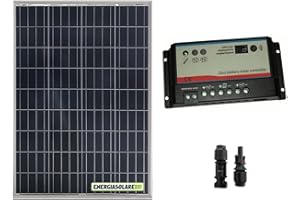 ENERGIASOLARE100 RISPARMIARE SENZA INQUINARE Kit fotovoltaico per Camper pannello 100W 12V regolatore di carica doppia batteria REGDUO MC4 Compatibile