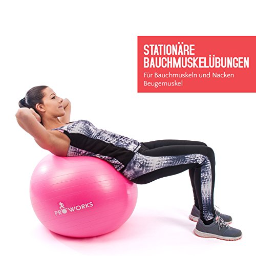 Proworks Anti-Platz Gymnastikball 65cm / 25.5” Hochleistungs Gymnastikball mit Pumpe - 3