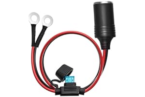 [Cable UL] Chanzon Hembra Toma de Encendedor de Cigarrillos 3 Ft + Enchufe de Terminal de Ojal Cable de alimentación 12 V 16 AWG Accesorio de Cable Resistente 15 A alimentación DC fusionada 12 24 V