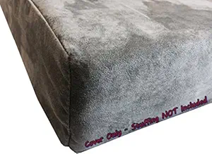 Dogbed4Less Diy Pet Bed Pillow Grey Microsuede Duvet Cover And Waterproof Internal Case For Dog At 47X29X4 Inch - Covers Only