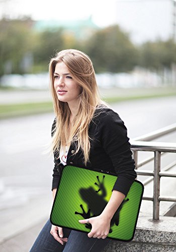 PEDEA Design Schutzhülle Notebook Tasche bis 17,3 Zoll (43,9cm) mit Mauspad und schnurloser Maus, Green Frog - 6