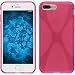 Produktbild PhoneNatic Case für Apple iPhone 7 Plus Hülle Silikon pink X-Style Cover iPhone 7 Plus Tasche + 2 Schutzfolien