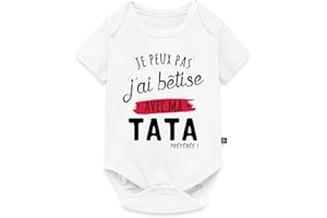 Spreadshirt Je Peux Pas J'ai Bêtise Avec Ma Tata Body Manches Courtes Bébé Bio