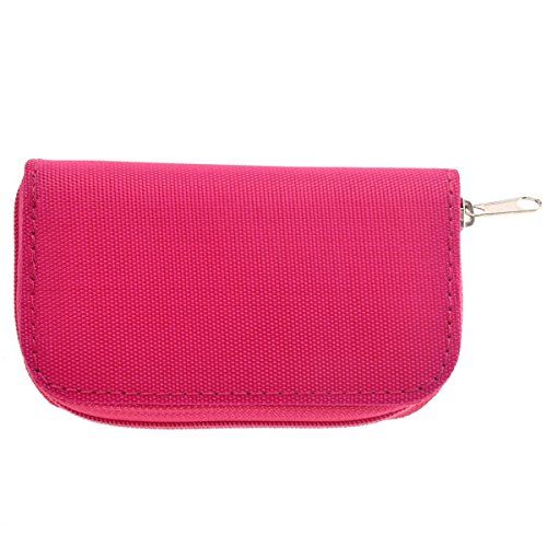 SODIAL(R)Tragbar 22 Schlitze SD SDHC MMC CF Micro-SD Speicherkartenhalter Tasche Kasten Reissverschluss Aufbewahrungsbeutel Beschuetzer (Rose Red) - 4