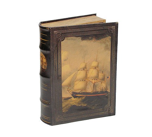 Preisvergleich Produktbild Hohles Buch mit Geheimfach Buchversteck Segelschiff Antik-Stil 33cm