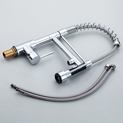Auralum® Mordern Einhebel Waschtischarmatur Spültischarmaturen mit Küchenarmatur herausziehbarer Geschirrbrause Küche verchromt Armatur Mischbatterie Einhandhebelmischer Wasserhahn - 3