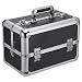 Ollieroo Makeup Train Case - Professional 14 Large Make Up Artist Organizer Kit - Shoulder Bag With Adjustable Dividers, Key Lock - The Cosmetic Studio Box Is Designed To Fit all Cosmetics - Black RS.9649.00