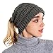 Produktbild Fuibo Strickmützen für Herren und Damen, Frauen Baggy Warm Crochet Winter Wolle Stricken Ski Beanie Skull Slouchy Caps Hut | Basecap, Baseball Cap, Verstellbar (Grau)