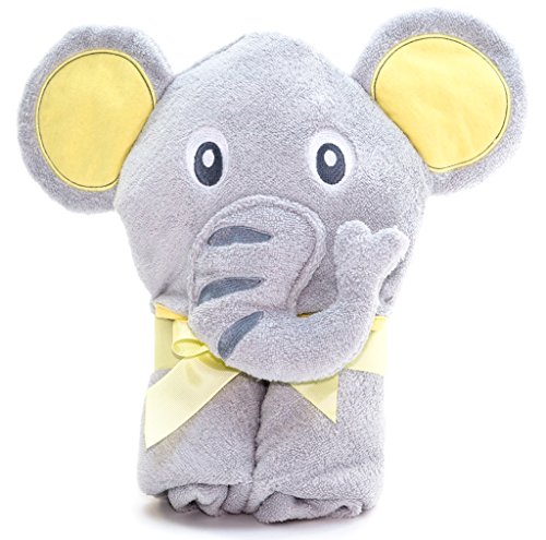 Little Tinkers World Baby-Badetuch / Kapuzenhandtuch im Elefanten-Design – 100% Flauschige Baumwolle – Perfekt als Geschenk für Neugeborene, Säuglinge, Kleinkinder, Mädchen & Jungen, 75×75 cm - 2