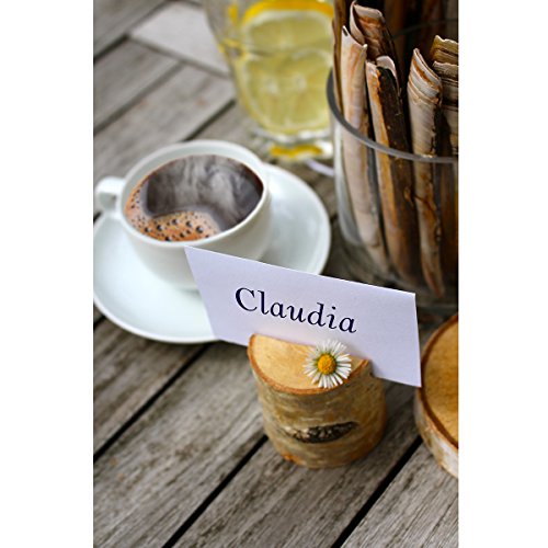 4-tlg. Set Kartenhalter – Tischkartenhalter aus Birkenholz Fotohalter Gastgeschenk Hochzeit Fotohalter - 2