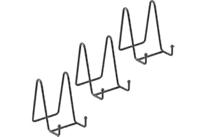 DIDUDIDU Supporto Cavalletto Espositore Porta Piatti - Supporti Piatti da Esposizione - 4,5 Pollici Cavalletti per Tavolo - 3 pz di Espositori in Ferro per Piatto Decorativo | Foto | Cornice | Libri - Nero