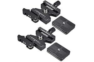Andoer CL-50LS - Morsetto a sgancio rapido e piastra a sgancio rapido, compatibile con la testa a sfera del treppiede Arca Swiss