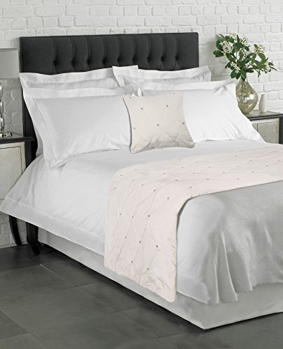 3 PCE SET lujo diamante terciopelo crema fundas de cojín 22 'grande y camino de cama 70 x 220 cm