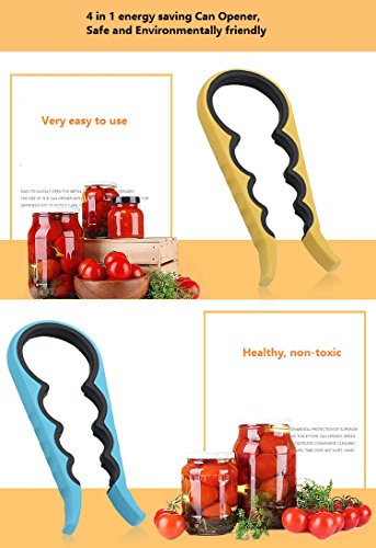 ADOO Cap Opener Dosenöffner, Cap Launcher Bier Weinflasche Opener und Deckelöffner Anti-Rutsch Gummi Jar Deckelöffner für eine Reihe von Größen - 2