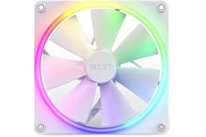 NZXT Wentylatory RGB F140 - RF-R14SF-W1 - Zaawansowane dostosowywanie oświetlenia RGB, pojedyncze (wymagany wentylator RGB i kontroler i brak w zestawie) - Wentylator x 140 mm, 14 x 14 x 2,6 cm, biały
