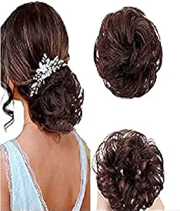 Iyaan Curly/Wavy/Messy Synthetic Hair Extension Juda For Hair Styling For Women And Girls Set Of 2 Black 20 Grams Pack Of 1