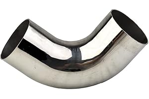 WHYCHSTORE Coude robuste en acier inoxydable à 90 degrés pour pot d'échappement automobile (38 mm)