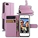Price comparison product image iPod Touch 5th / 6th Gen Case, iPod Touch 5 / 6 Case, HualuBro [All Around Protection] PU Leather Wallet Flip Phone Protective Case Cover for Apple iPod Touch 5th / 6th Generation (Pink)