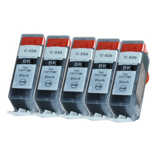 5 Druckerpatronen Tinte für Canon Pixma IP3600 IP4600 MP540 MP560 MX870 ersetzen PGI520 mit Chip