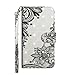 Produktbild Hnzxy für Samsung Galaxy A80 / Galaxy A90 Hülle Handyhülle 3D Luxus Muster Schutzhülle PU Leder Hülle Brieftasche Flip Case Bookstyle Wallet Tasche Case Magnet Kartenfach für Galaxy A80,Schwarze Blume