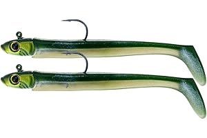 Lazy Lures Bomb Squad Lures (20g/12cm) - 2 Saltwater Lures Per Pack Durable Soft Plastic Paddle Tailed Lures With A Lead Jig Head, Realistic Eyes And Sharp Hook. Perfect For Sea Fishing